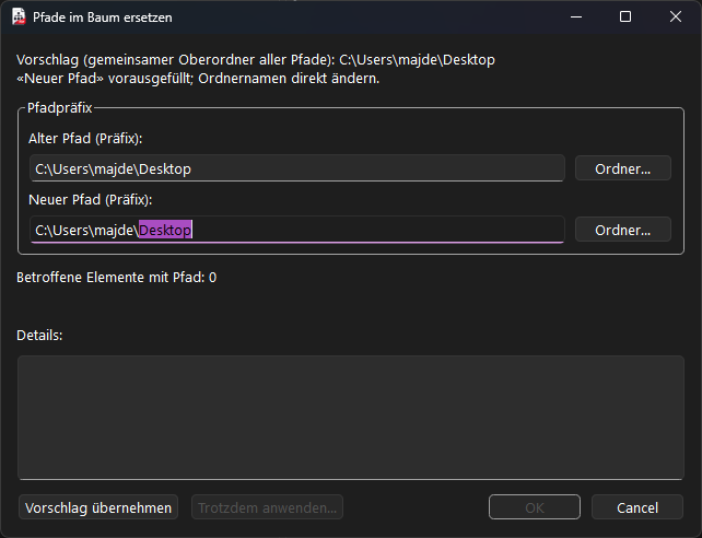 Detailansicht in BerichtsBuilder